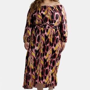 Terra & Sky Vibrant Off The Shoulder Dress